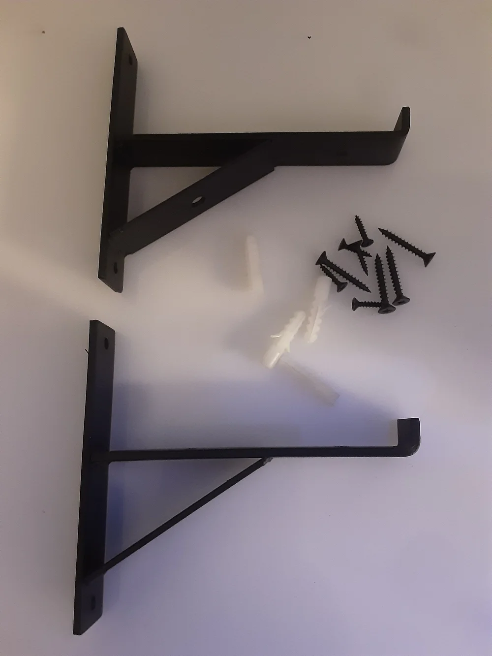 2 Pcs Black Wall Shelf Bracket Set with Screws (14)